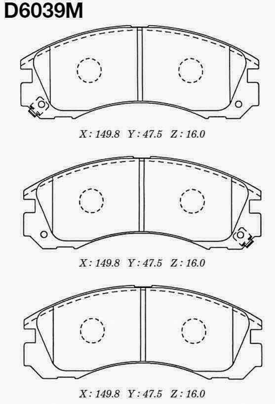 Тормозные колодки | Mitsubishi | Grandis , Space Wagon, Galant, RVR 1991-1998 передние